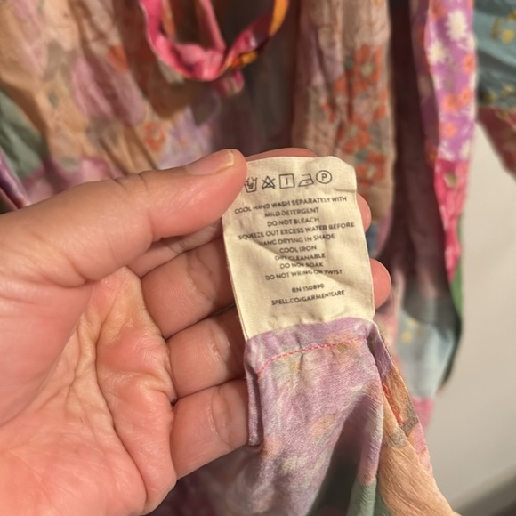 Spell Floral Multicolor Freda Patchwork Kimono Robe in Lolly - Picture 7 of 12